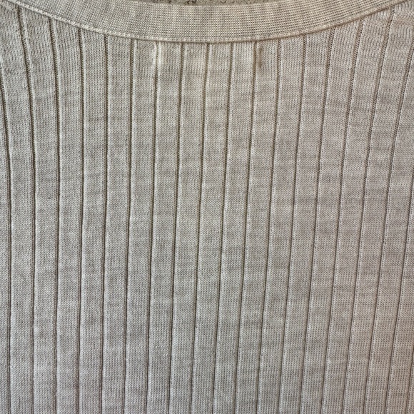 Banana Republic Beige Oatmeal Merino Wool Ribbed Cardigan XXL - Picture 6 of 8